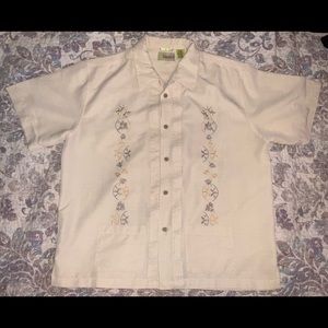 Cubavera cream shirt XL embroidered